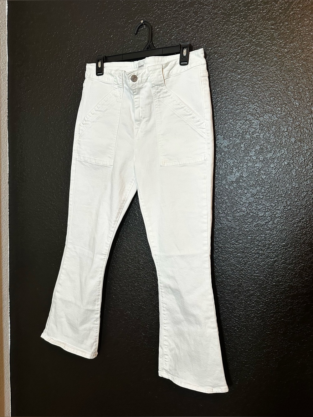 Frame Le Crop Mini Boot White Classic Denim Jeans size 31